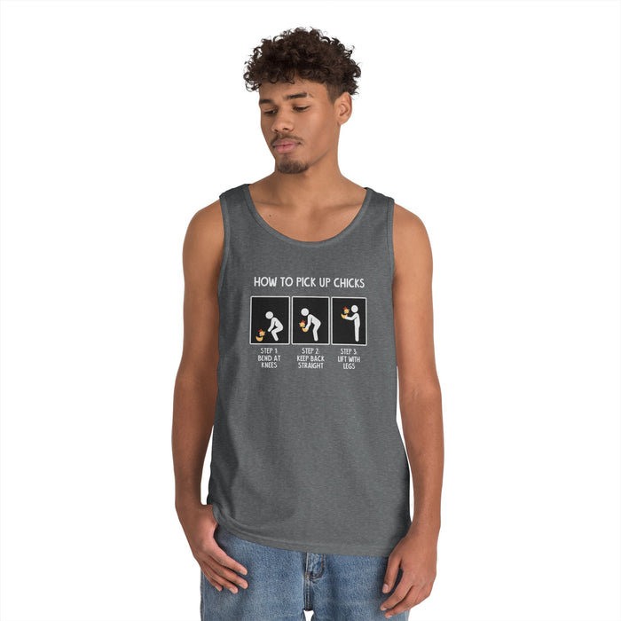 How to Pick-Up Chicks - Unisex Heavy Cotton Tank Top T-Shirt