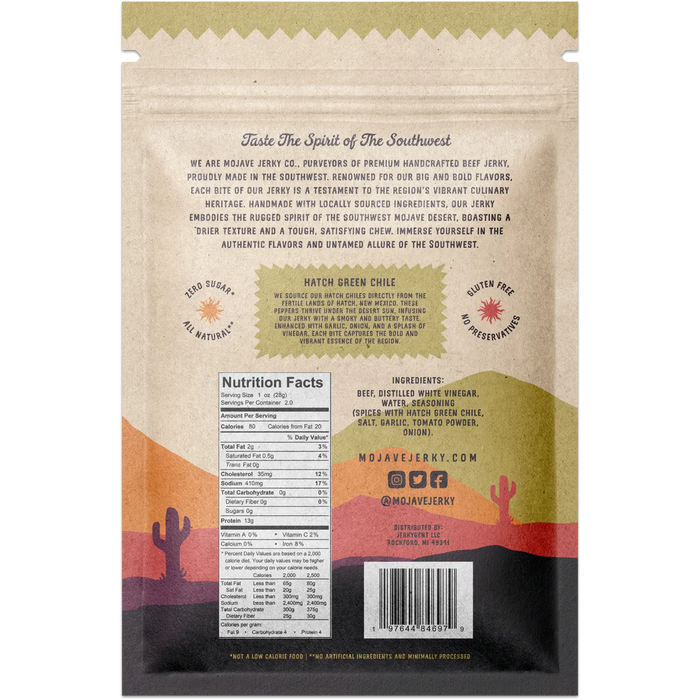 Mojave Jerky Co. - Hatch Green Chile Beef Jerky