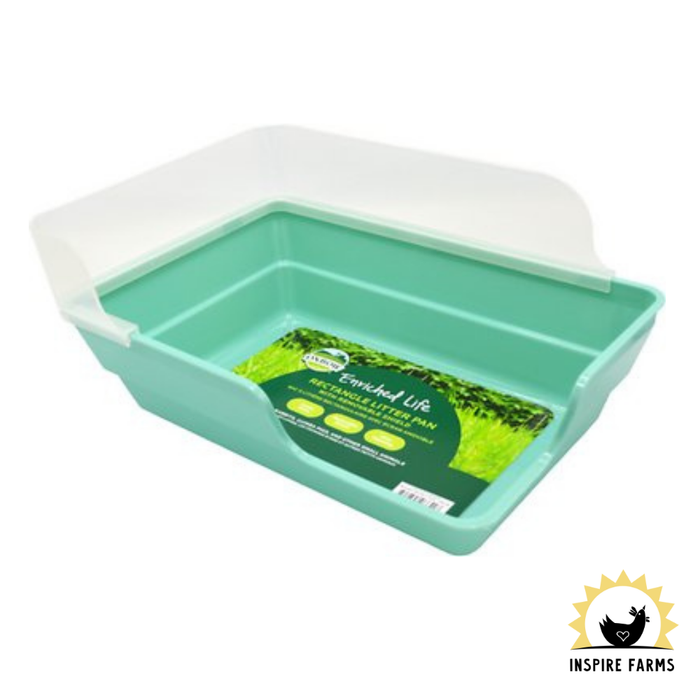 Oxbow Enriched Life Rectangle Small Animal Litter Pan With Removable Shield