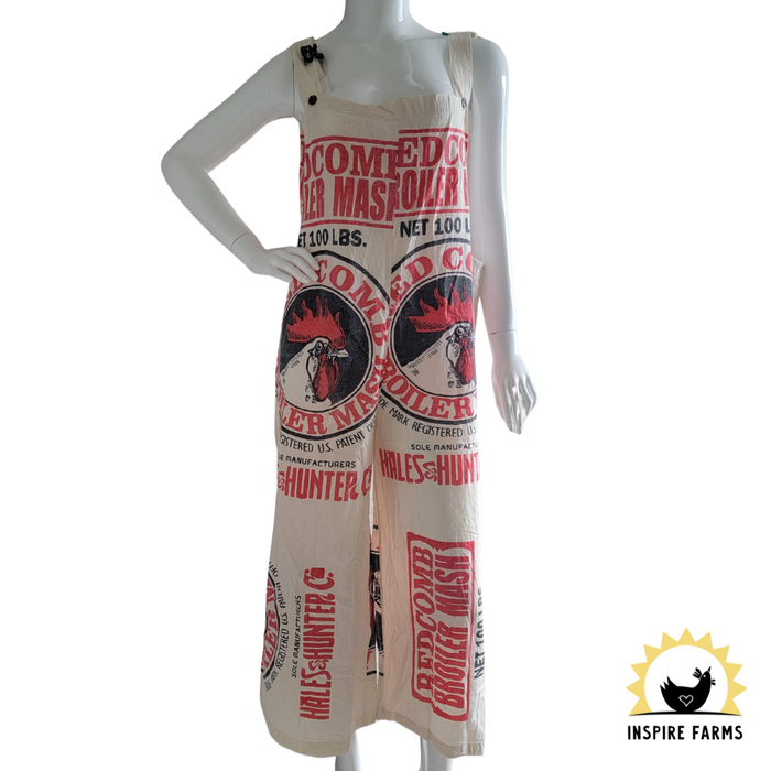 Vintage Flour Sack Print Jumpsuit with Straps