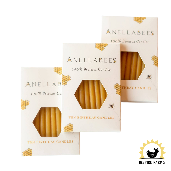 100% Pure Beeswax Birthday Candles