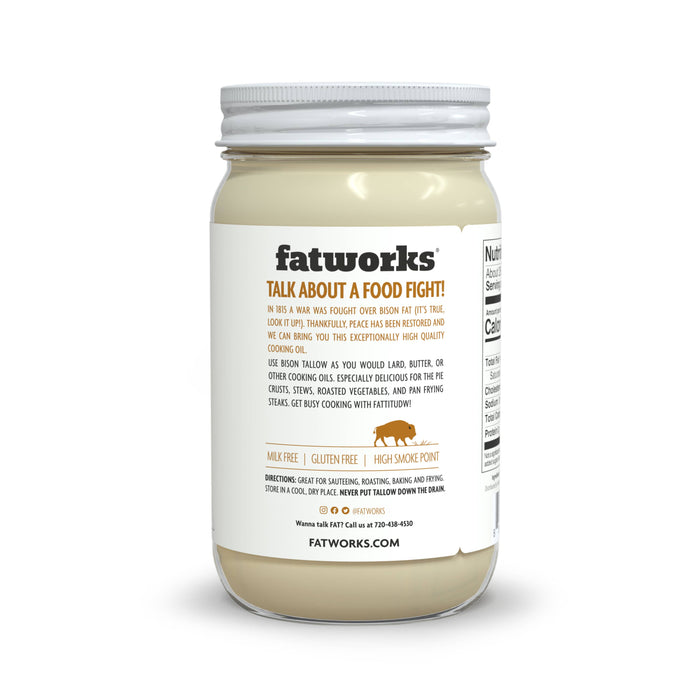 Fatworks - Grass Fed Bison Tallow 14 OZ