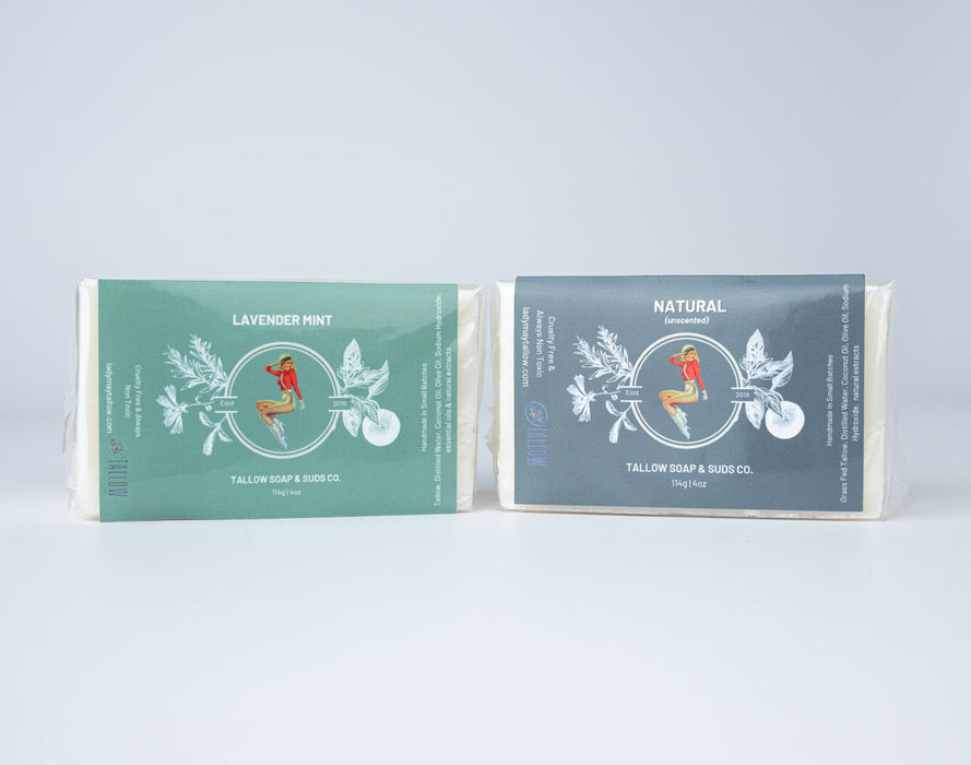 All Natural Tallow Soap, Lavender Mint & Unscented