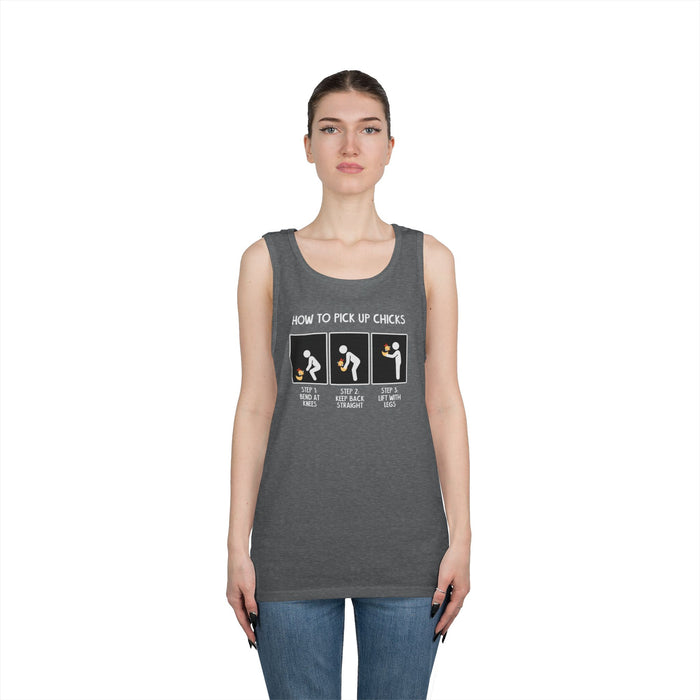 How to Pick-Up Chicks - Unisex Heavy Cotton Tank Top T-Shirt