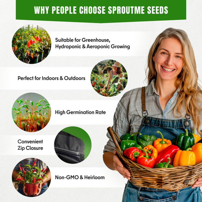 8 Sweet & Mild Pepper Seeds Variety Pack