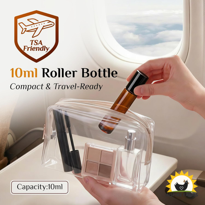 Amber Glass Roller Bottle – 10 ml