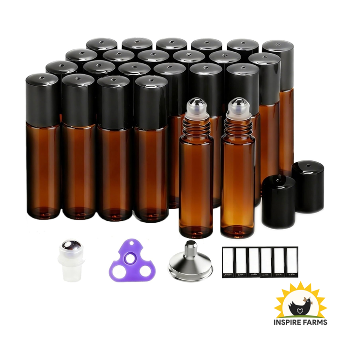 Amber Glass Roller Bottle – 10 ml