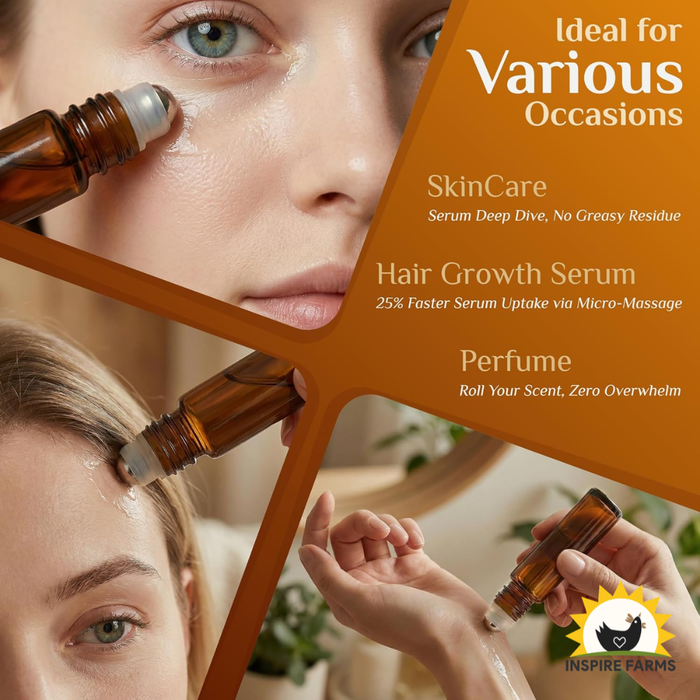 Amber Glass Roller Bottle – 10 ml