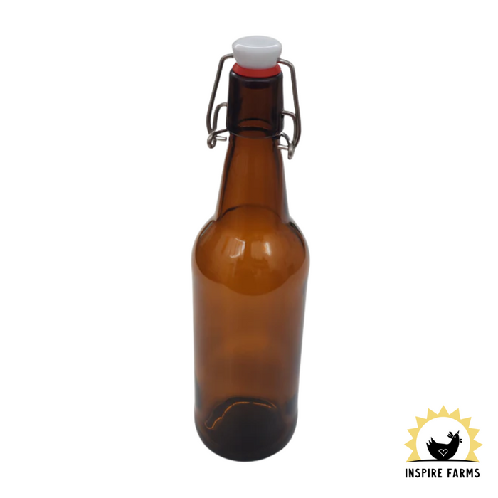 Amber Swing Top Bottles 10 pack