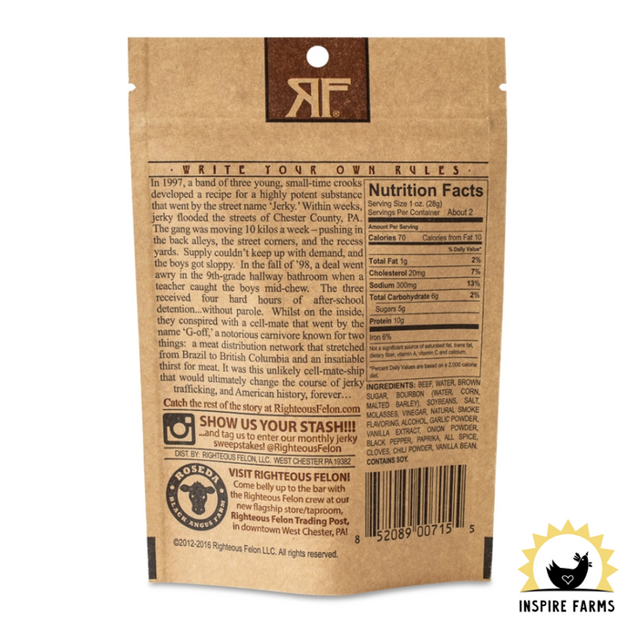 Righteous Felon Beef Jerky 2oz