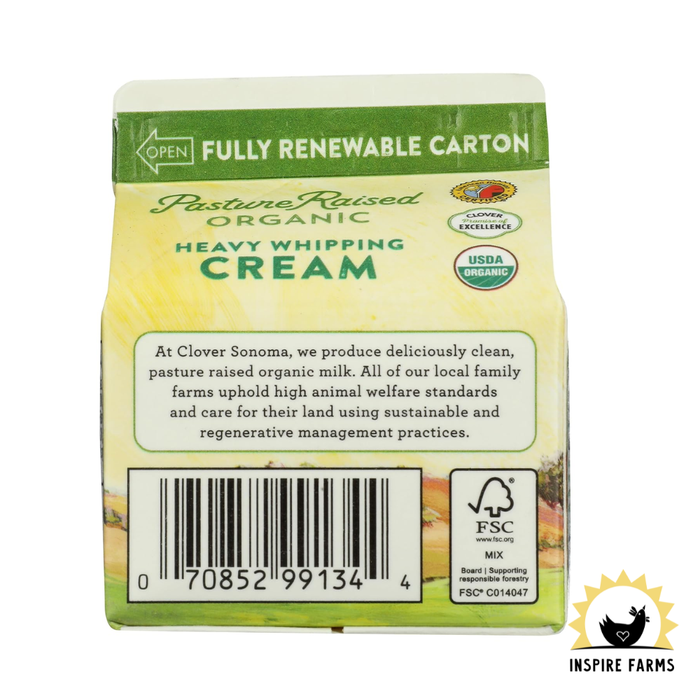 Clover Sonoma Organic Heavy Whipping Cream (Half Pint)