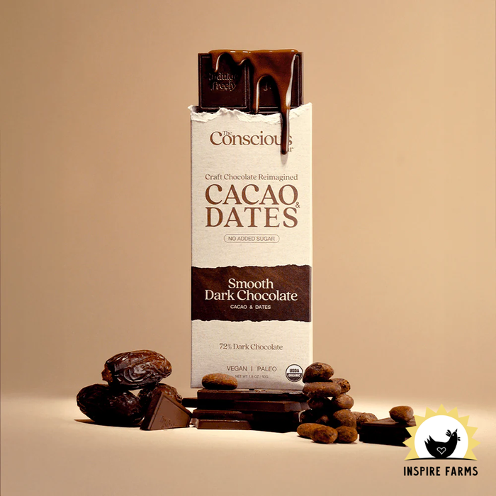 Date Sweetened Smooth Dark Chocolate – 72% Cacao