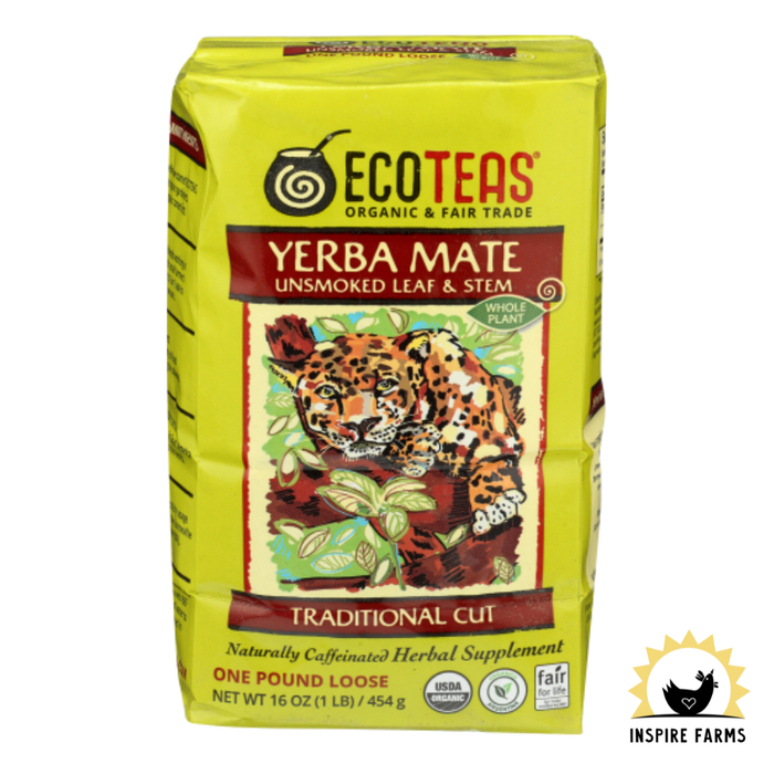 Eco Tea Yerba Mate Unsmoked Leaf & Stem - 1 lb