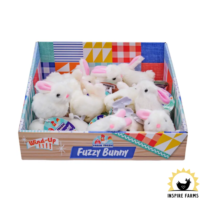 White Fuzzy Bunny Wind Ups