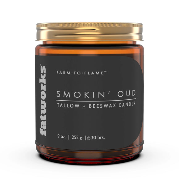 Grass-Fed Tallow Candle- Smokin' Oud