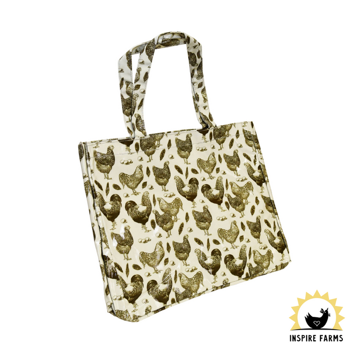 Fluffy Layers™ PVC Tote Bag Country Girl Fashion: Chicken Leopard Spots