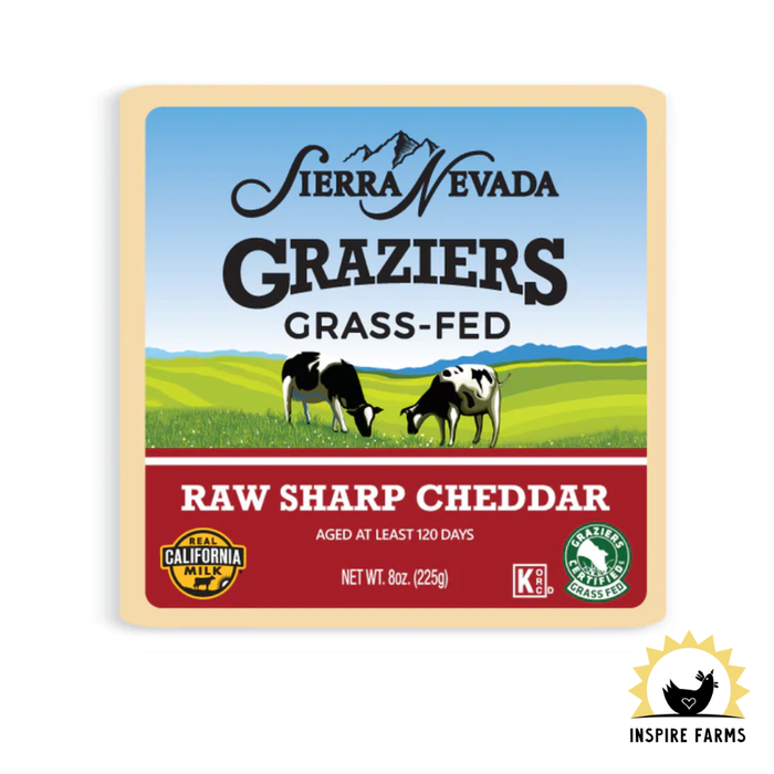 Graziers Raw-Milk White Cheddar Sharp 8oz