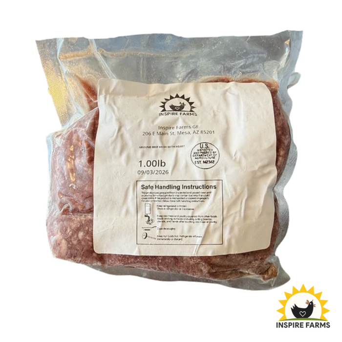 Ground Beef with Heart - Grass Finished Inspire Farms Beef