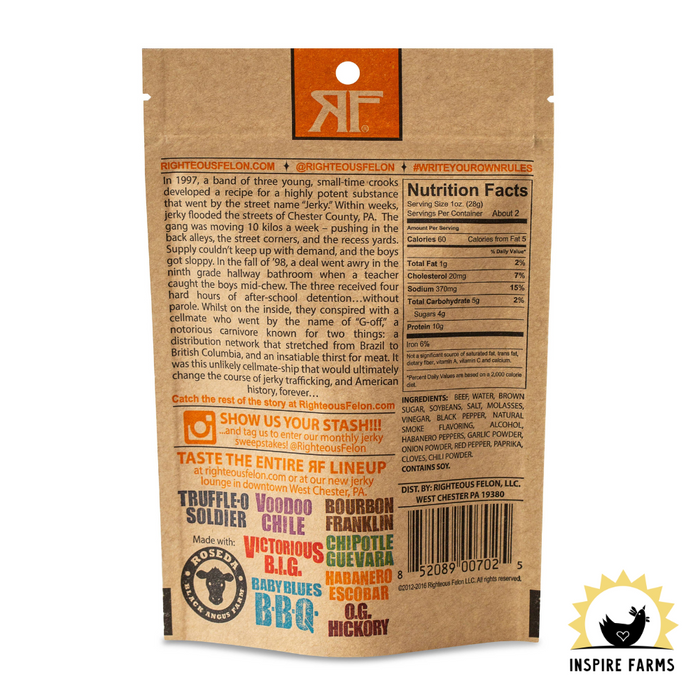 Righteous Felon Beef Jerky 2oz