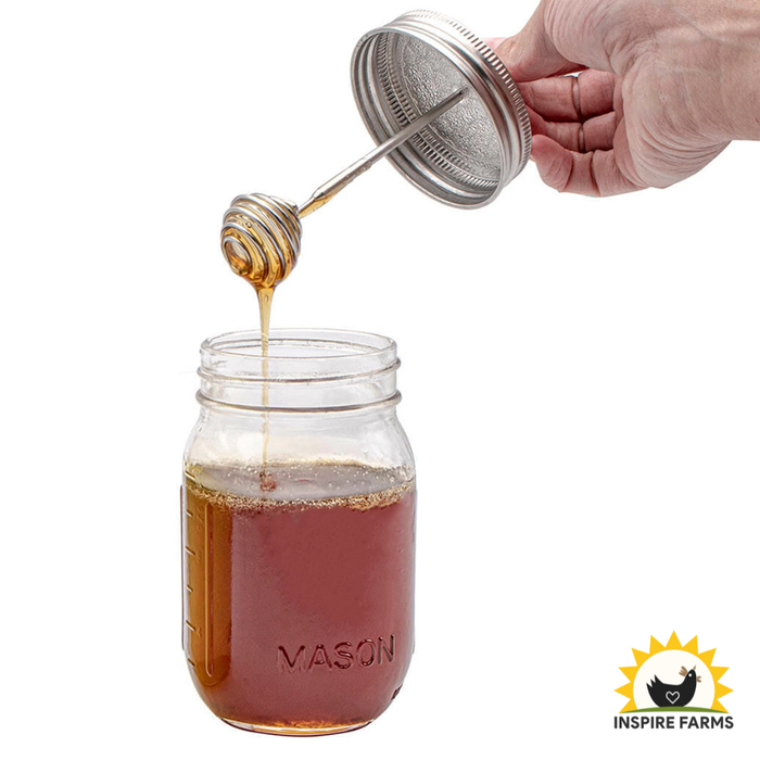 Honey Dipper Stainless Steel Lid For Mason Jars