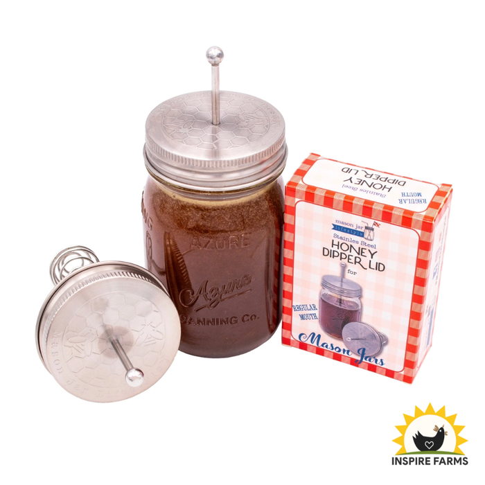 Honey Dipper Stainless Steel Lid For Mason Jars