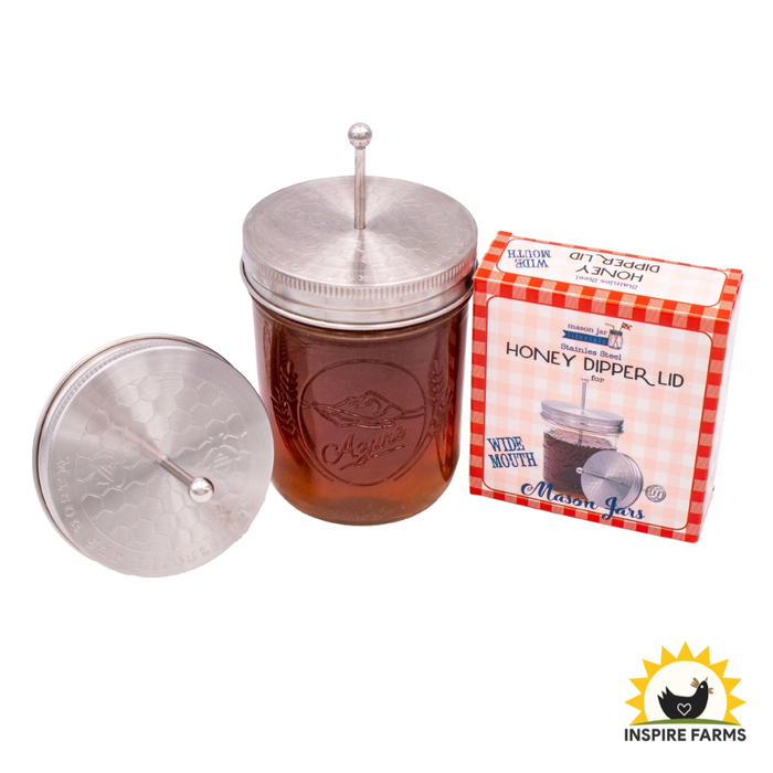Honey Dipper Stainless Steel Lid For Mason Jars