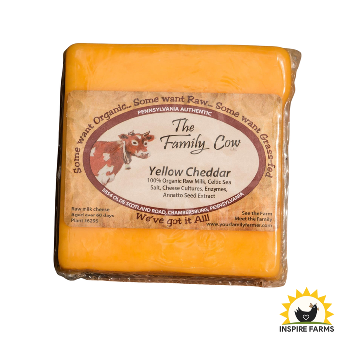 The Family Cow Yellow Cheddar Cheese Block 8oz
