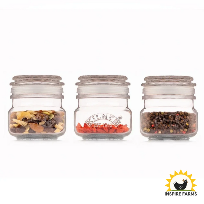 Kilner Square Push Top Storage Jars - Set of 3
