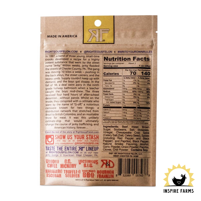 Righteous Felon Beef Jerky 2oz