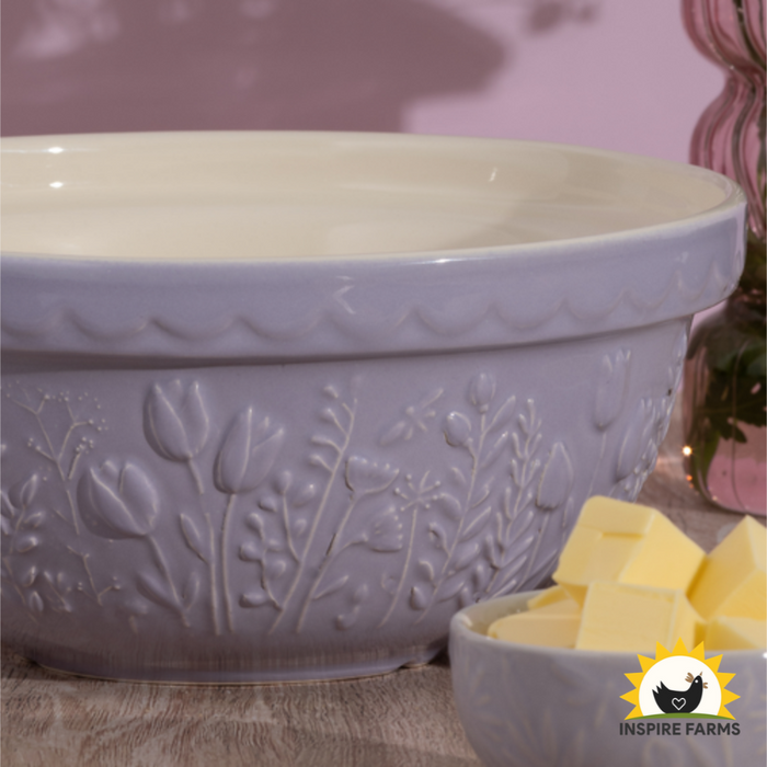 Mason Cash Tulip, Lilac Size 24 Mixing Bowl 9.75"