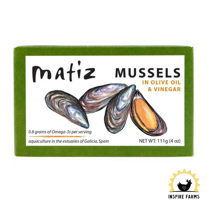 Matiz Mussels in Extra Virgin Olive Oil – 4 oz