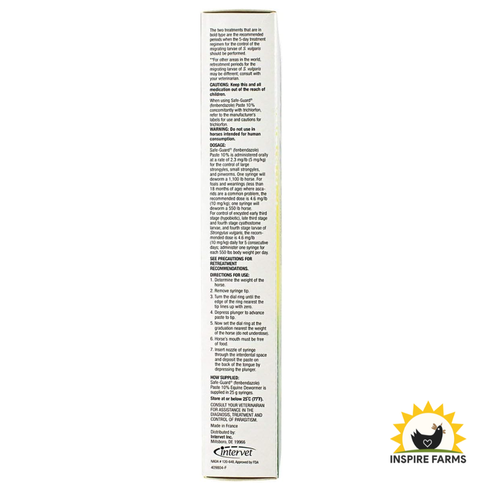 Merck Animal Health Safe-Guard Equine Dewormer Paste 25g