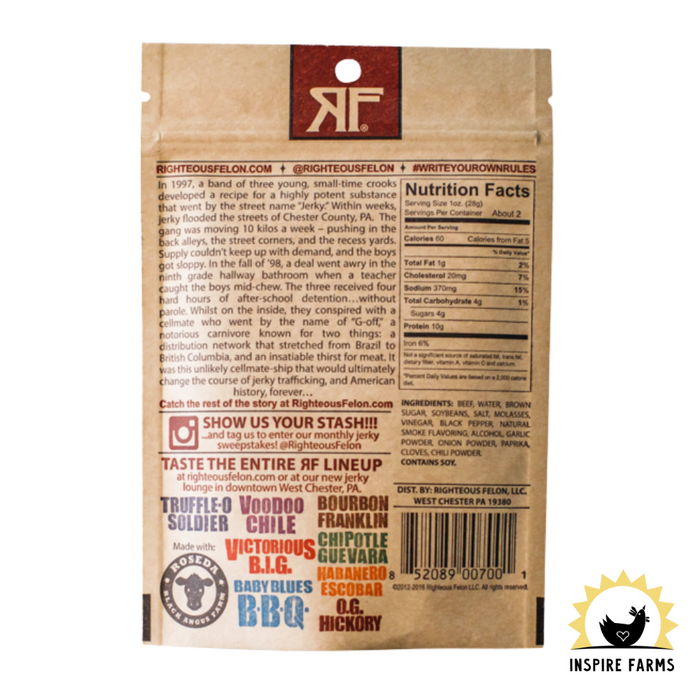 Righteous Felon Beef Jerky 2oz
