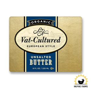 Organic Vat Cultured Euro-Style Unsalted Butter 8oz