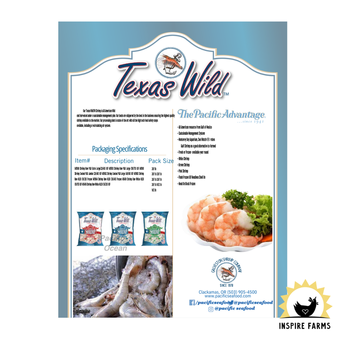 Pacific Seafood Texas Wild Headless Shrimp 2lbs