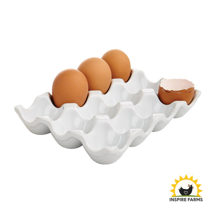 Porcelain Egg Crate – Holds 12 Eggs, Oven Safe