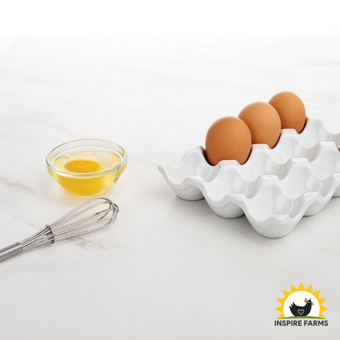 Porcelain Egg Crate – Holds 12 Eggs, Oven Safe