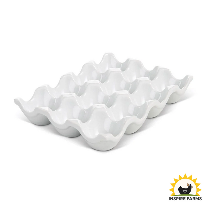 Porcelain Egg Crate – Holds 12 Eggs, Oven Safe