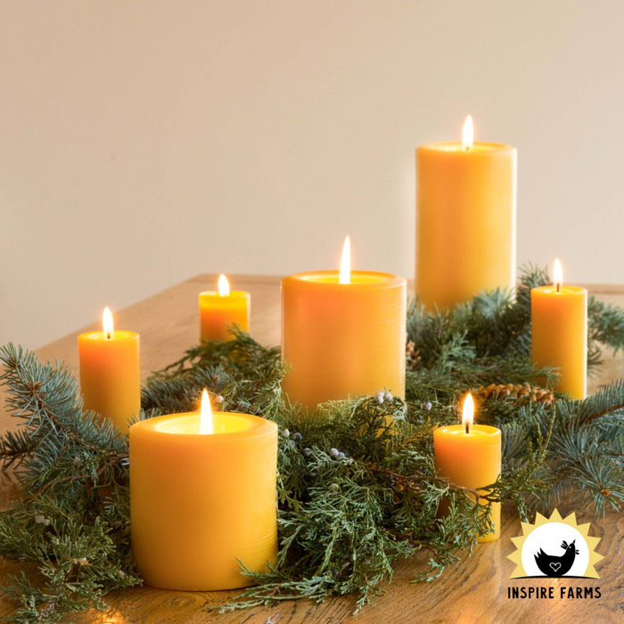 Pure Beeswax Pillar Candles