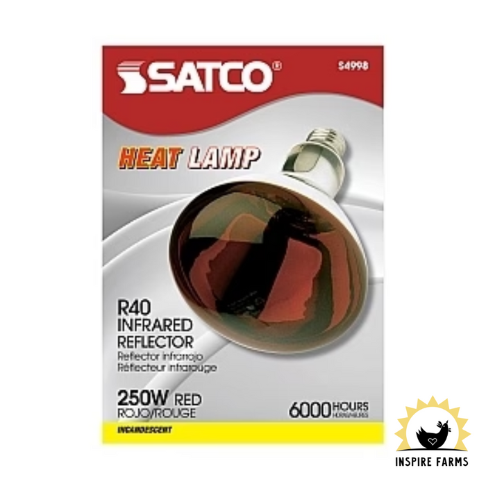 Red Heat Lamp Bulb, 250 watt