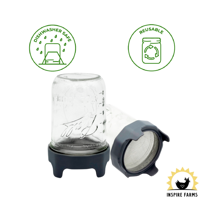 Rust Proof Sprouting Lid with Built-In Stand for Wide Mouth