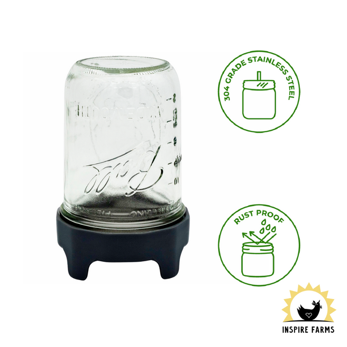 Rust Proof Sprouting Lid with Built-In Stand for Wide Mouth