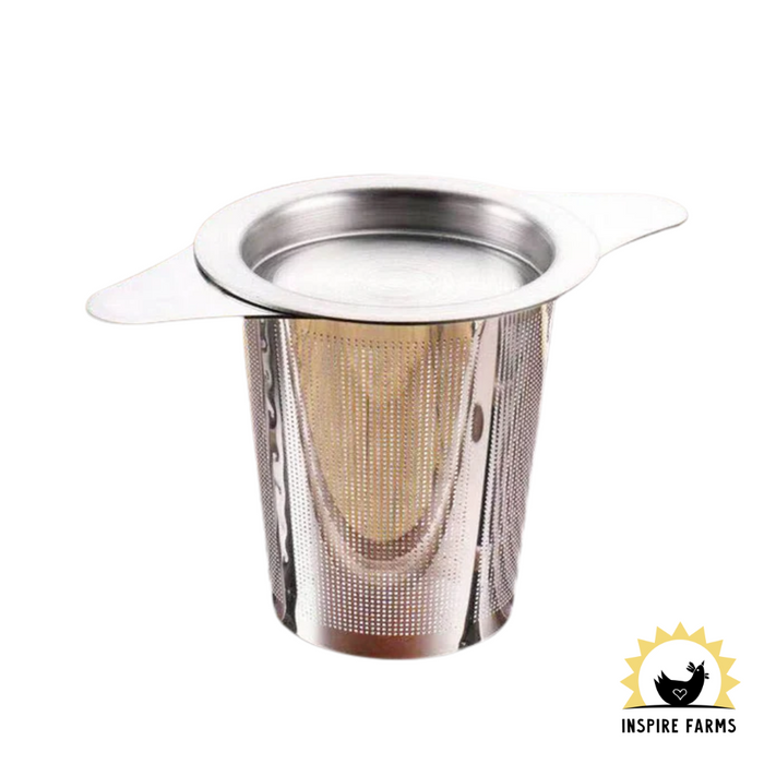 Silver Fine Mesh Tea Infuser Basket With Lid