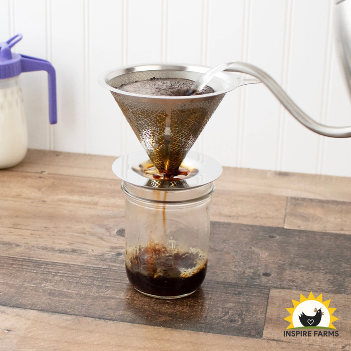 Stainless Steel Pour Over Drip Coffee Filter For Mason Jars