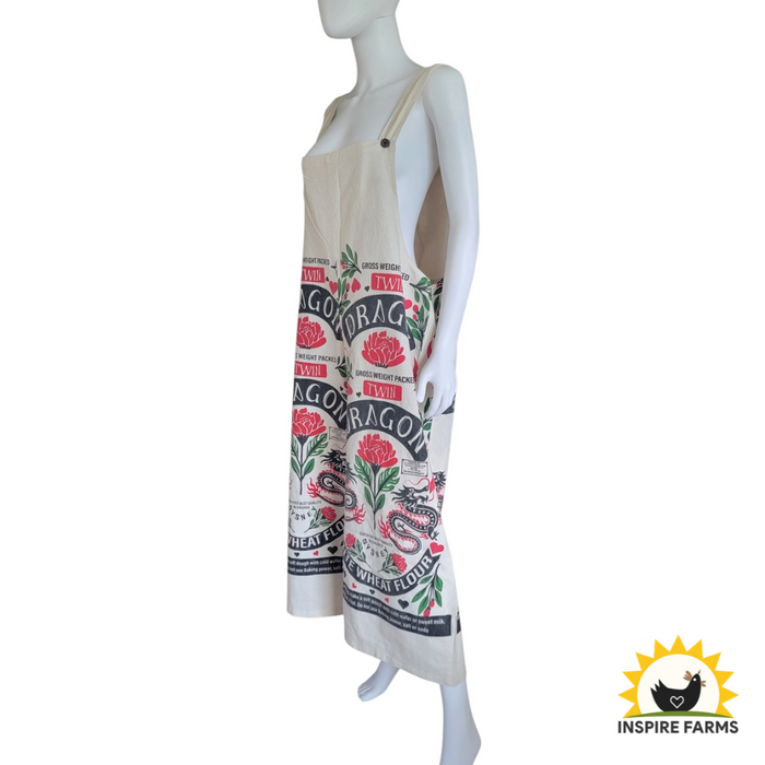 Vintage Flour Sack Print Jumper with Straps