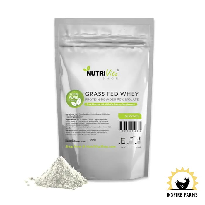 Whey Protein Grass Fed Isolate 90% - Unflavored 2lb
