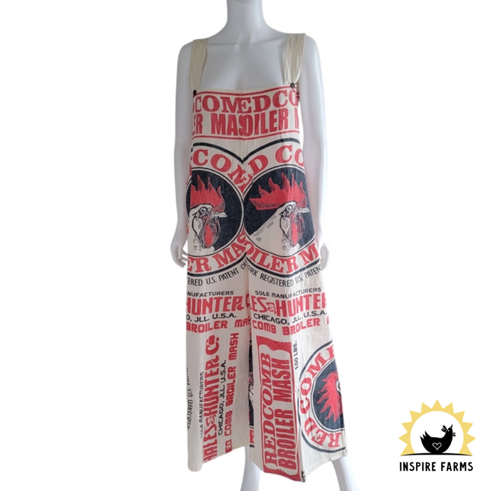 Vintage Flour Sack Print Jumpsuit with Straps