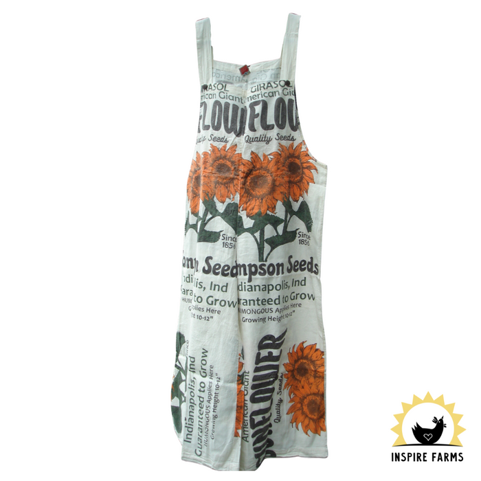 Vintage Flour Sack Print Jumpsuit with Straps