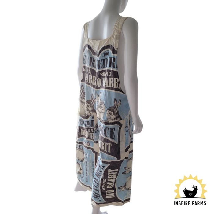 Vintage Flour Sack Print Jumpsuit with Straps