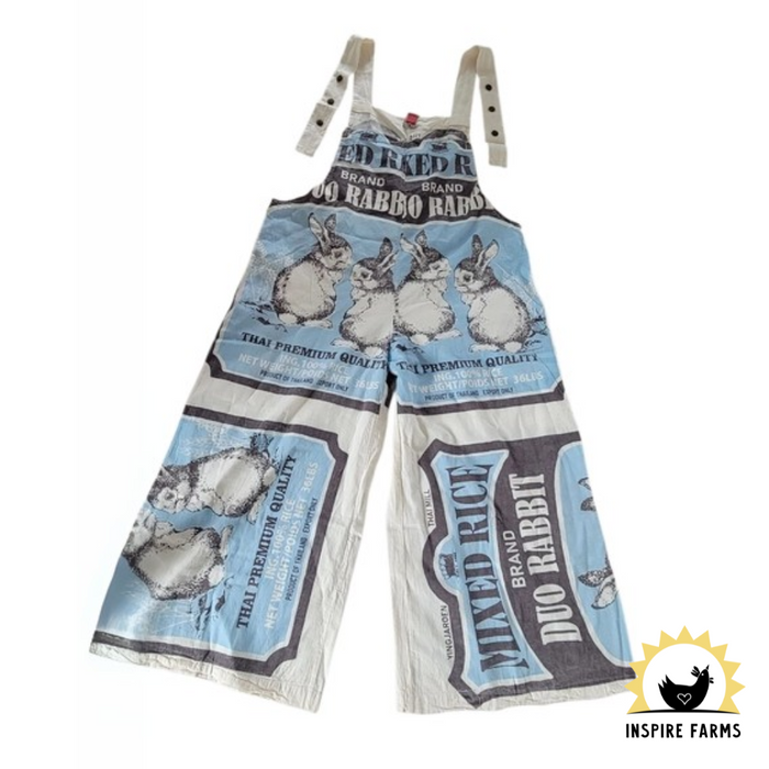 Vintage Flour Sack Print Jumpsuit with Straps